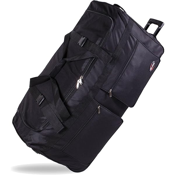 Amazon.com | A. Saks EXPANDABLE 20 Rolling Trolley Duffel - Black